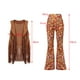 thumbnail image 3 of Conjunto de disfraz hippie para mujer, con borlas, chaleco, pantalones y sombreros para fiestas y festivales. M, 3 of 9