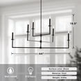 thumbnail image 2 of Candelabra-Inspired Black Industrial Iron Chandelier , Living Room Chandlier , Modern Chandelier for Living Room, 2 of 10