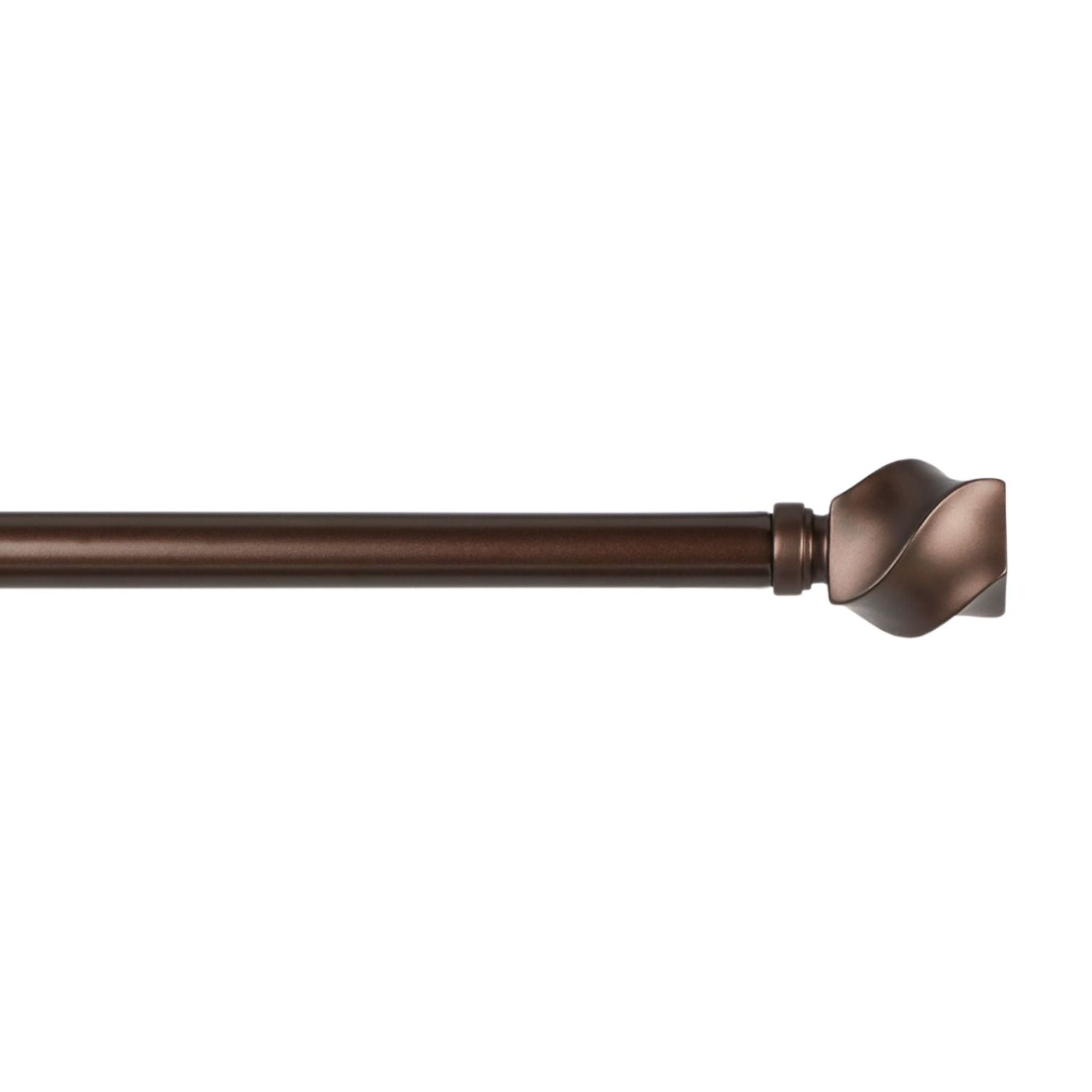 Exclusive Home Twist 1" Window Curtain Rod and Finial Set, Adjustable 36"-72", Oil Rubbed Bronze