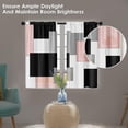 thumbnail image 3 of Pink Kitchen Curtains 36 Inch Length Dark Grey White Window Short Tier Curtains Over Sink Set of 2, Modern Abstract Geometric Art Small Kitchen Decor 26x36 Inch, 3 of 7