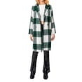 thumbnail image 6 of hirigin Women's Autumn Mid-Length Jacket, Plaid Print Long Sleeve Lapel Double Breasted Loose Coat Winter Outerwear, 6 of 9