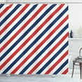 thumbnail image 1 of Ambesonne Harbour Stripe Shower Curtain, Diagonal Retro, 69"Wx75"L, Blue Red White, 1 of 3