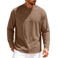 thumbnail image 3 of Quick Dry Tops for Men Solid Color Round Neck Long Sleeved Casual Sports Fitness Clothes for Daily Wear, 3 of 6