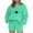 Mint Green2, variant on SHTXOZHI Womens Tracksuits 2 Piece Set Long Sleeve Crewneck Sweatshirts Drawstring Pockets Shorts Outfits