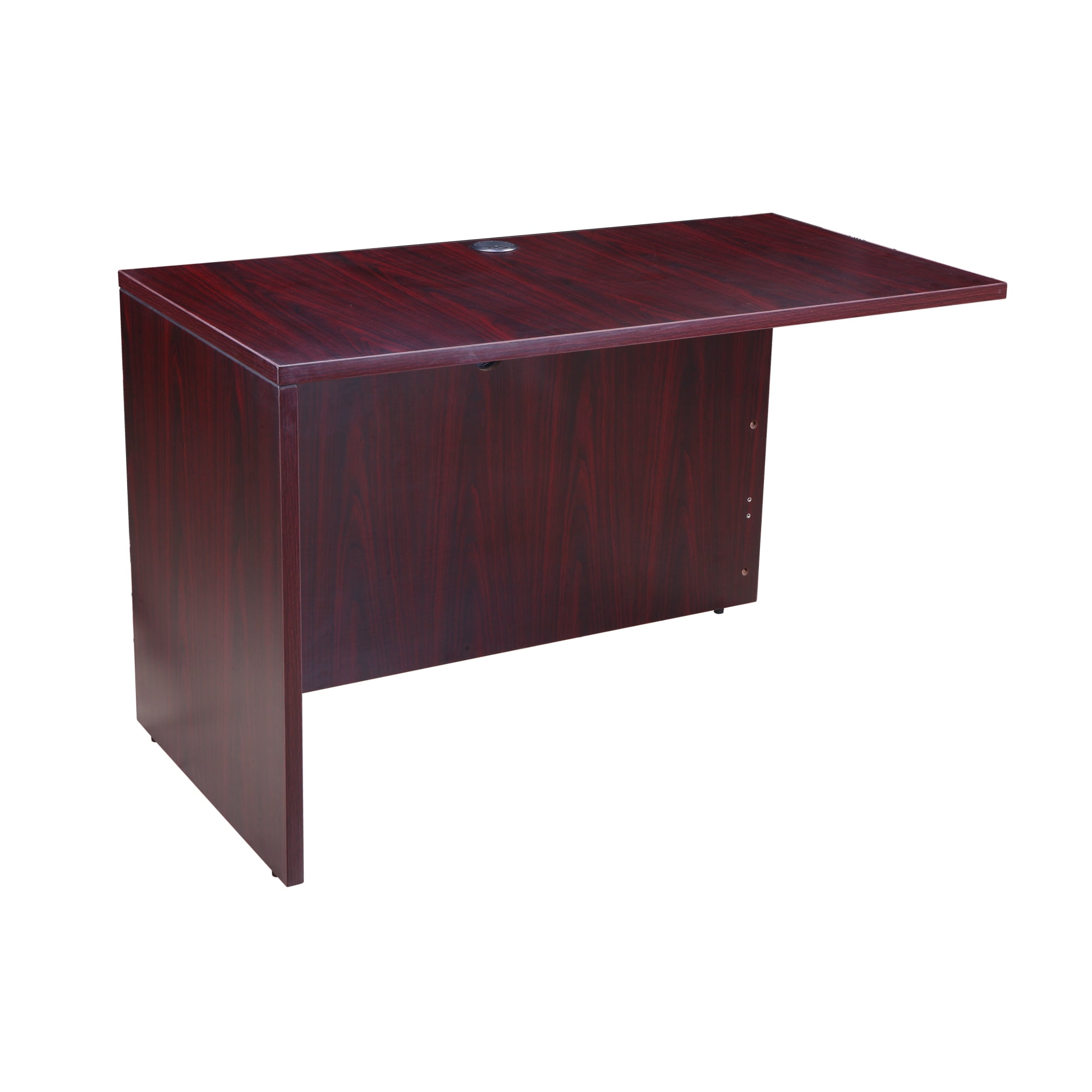 Boss Office Products 71 Inch Desk, Executive L-Shape Corner Desk with Box/Box/File Storage Pedestal, Mahogany