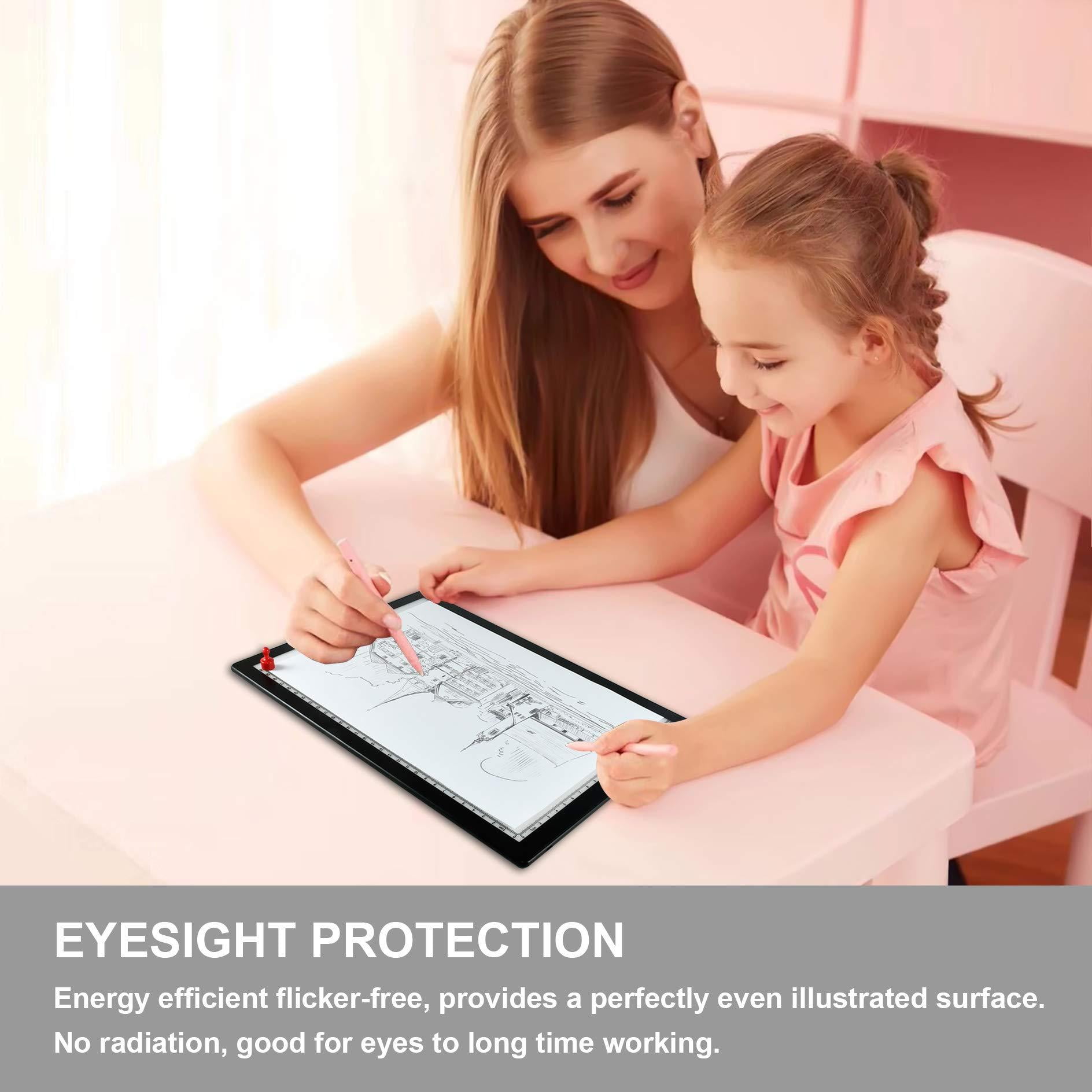  Light Board Tracing Light Box, Comzler A4 Magnetic Light Pad,  Dimmable Brightness LED Light Drawing Board, Sketch Pad LED Light Drawing  Pad, Cricuting Light Pad, Light Table for Tracing White