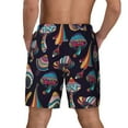 thumbnail image 3 of Kdxio Mushroom Doodle Print Men'S Swim Trunks With Compression Liner 7 Inch Inseam Quick Dry Swim Shorts, 3 of 7