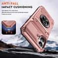 thumbnail image 4 of For Apple iPhone 16 Phone Case with Finger Ring Holder Kickstand, Card Slots，Heavy Duty Shockproof Rugged Protective Working with Magnetic Car Phone Mount,Rose Gold,For iPhone 16, 4 of 7