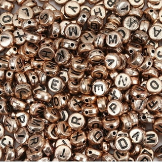 50 Letter Beads Alphabet Beads Rose Gold Bulk Beads Wholesale 7mm