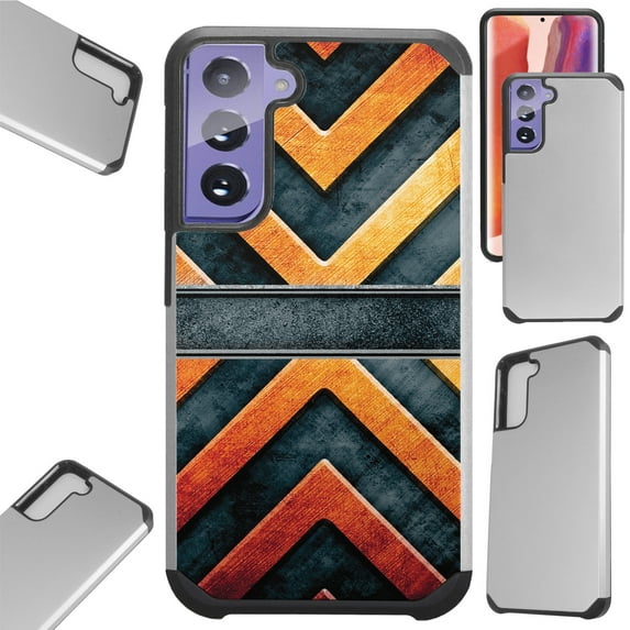 Compatible with Samsung Galaxy S21 5G Hybrid Fusion Guard Phone Case Cover (Metal X Print)