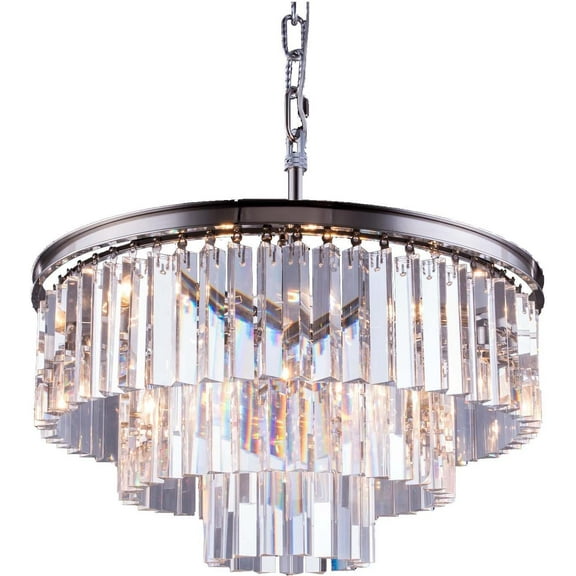 Pendant Lamp SYDNEY 9-Light Clear Crystal Polished Nickel Royal Cut New  EL-3214
