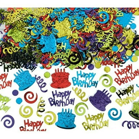 Happy Birthday Type Embossed Confetti, 1 Pieces, Made from Foil, Birthday, 2 1/5oz by