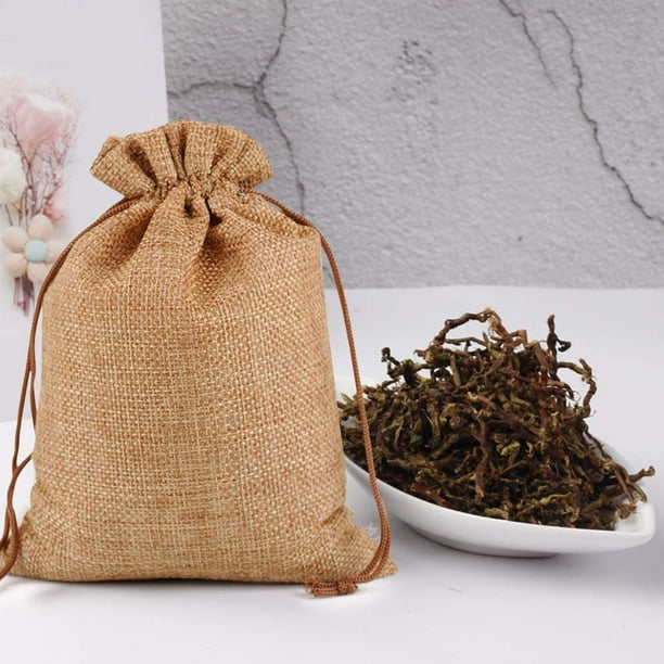 50Pcs 18cm x 23cm Coffee 25 50 100PCS Burlap Gift Bags Wedding Hessian Jute Bags Linen Jewellery Pouches with Drawstring for Party Wedding Present Art and DIY Craft 50Pcs Coffee 7 x 9 Walmart