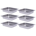 thumbnail image 6 of Aiqidi 6-Pack 1/2 Size Rectangular Steam Table Pans Stackable Stainless Steel Catering Containers Hotel Buffet Pans(33x26x6), 6 of 12