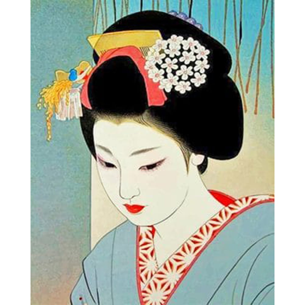 Geisha Girls DIY Oil Painting By Numbers On Canvas Handpainted Home Decoration 