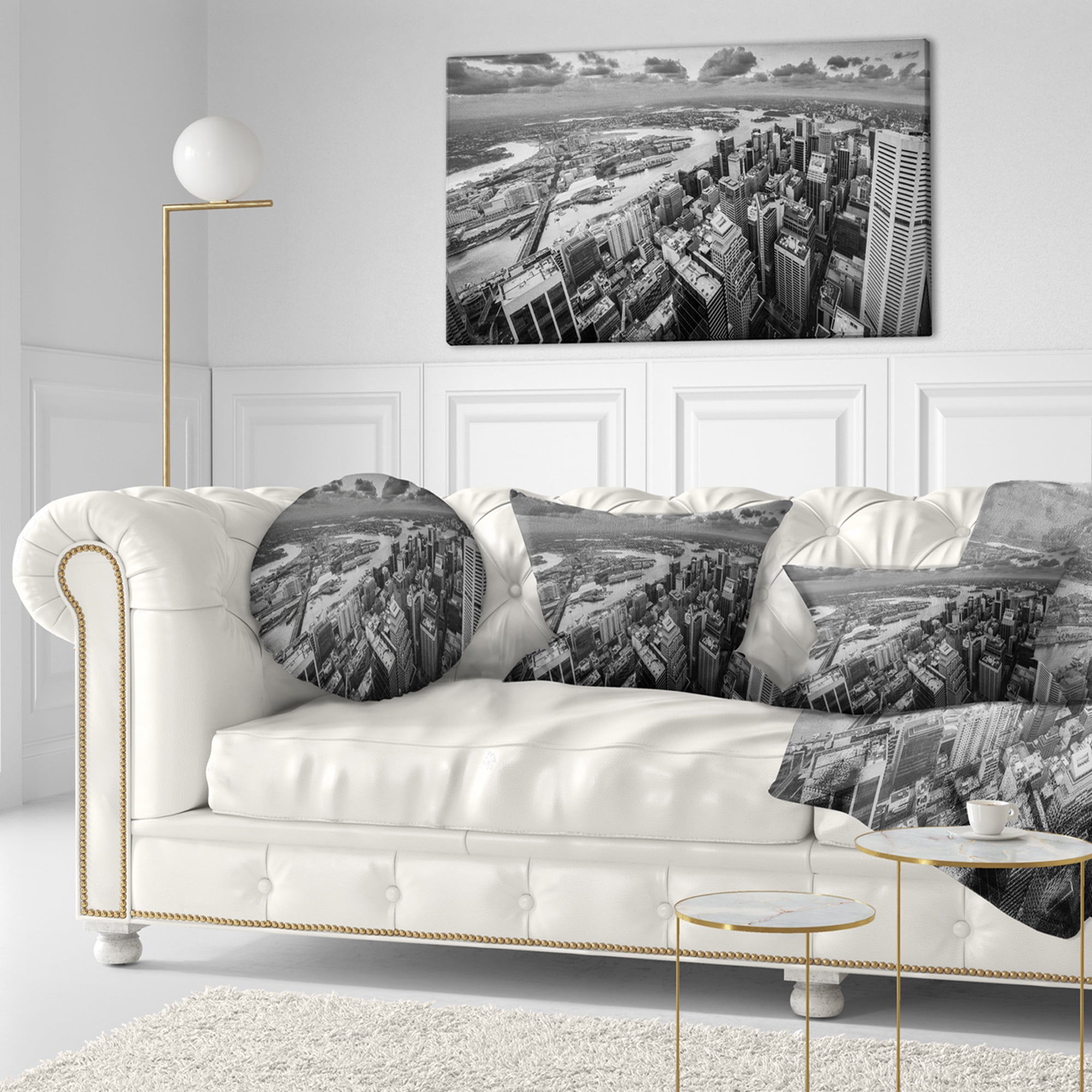 Designart Sydney City Skyscrapers Panorama - Cityscape Throw Pillow - 12x20
