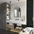 thumbnail image 3 of ANGELES HOME 24" x 36" Arched Bathroom Vanity Mirror, Wall Mounted Bathroom Mirror, Aluminum Wall Mirror for Bathroom, Copper Free Glass Vanity Framed Mirror, Matte Black, 3 of 7