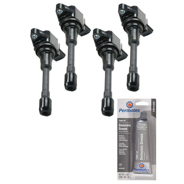 Set of 4 Ignition Coils and Permatex 22058 Dielectric TuneUp Grease