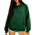 thumbnail image 3 of yuCgh Women's Button-Up Collar Pullover Top with Pocket, Casual Long Sleeve Blouse, Soft Cotton Blend, Fashion Everyday Wear for Women,Green M, 3 of 8