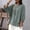Green, variant on Linen Tops Trendy Smocked Lady Spring/Summer Casual Mandarin Collar Five-Piece Sleeve Top Green 2X