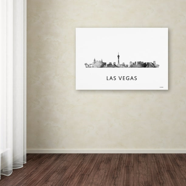 Trademark Fine Art 'Las Vegas Nevada Skyline WB-BW' Canvas