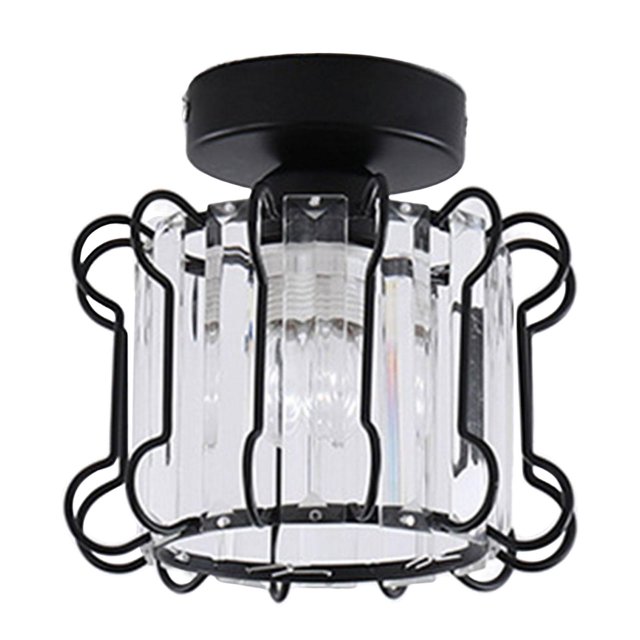 Luz de techo de cristal, lámpara lujosa de hierro moderna creativa para de Negro Yuyangstore Luz de techo de cristal