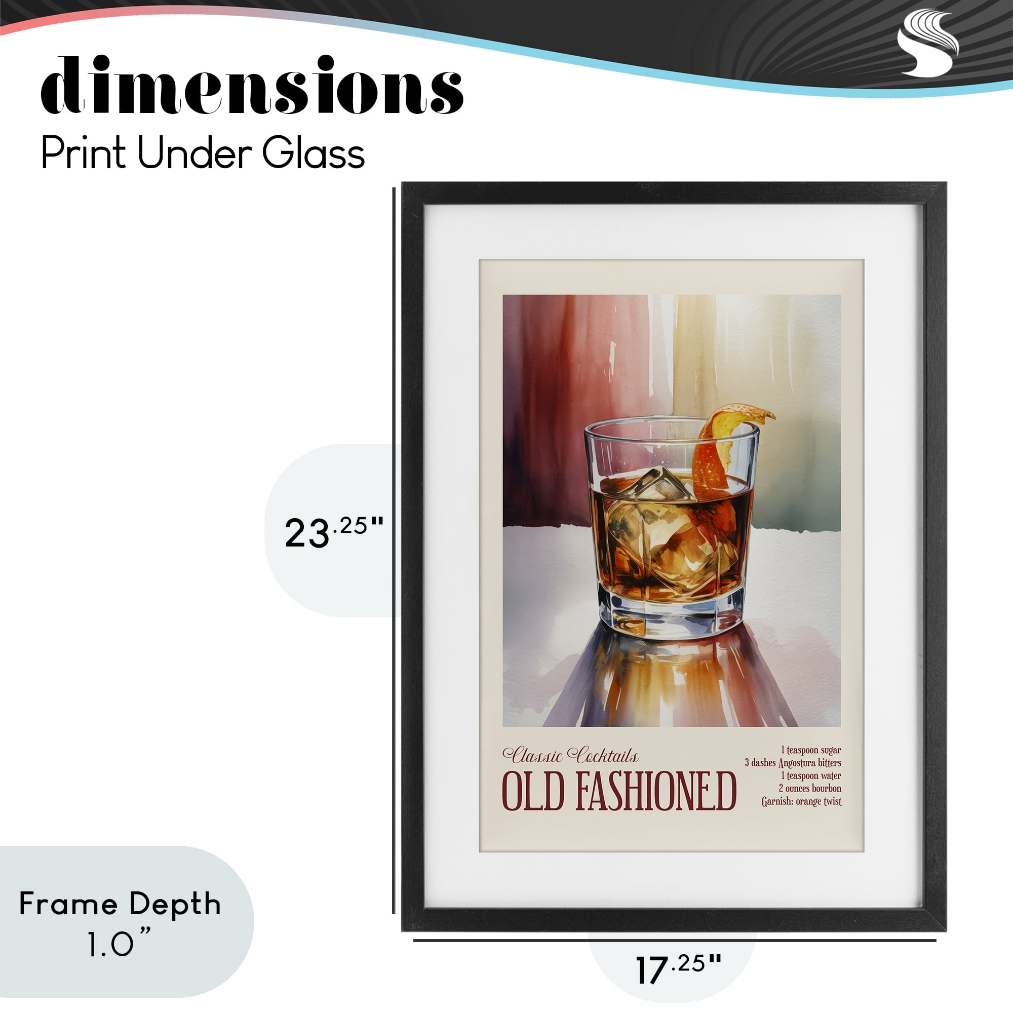 Stupell Industries Old Fashioned on Surface Black Framed Print Under Glass, design by Andreas Magnusson