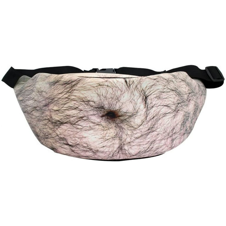 Novelty Beer Belly Fanny Pack For Men Fake Hairy Gut Dad Men Fun Waist Bag  Pouch