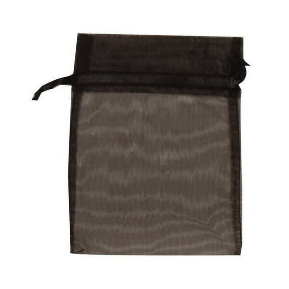 JAM Paper Sheer Organza Bag, Small, 4 x 5 1/2, Black, 12/Pack