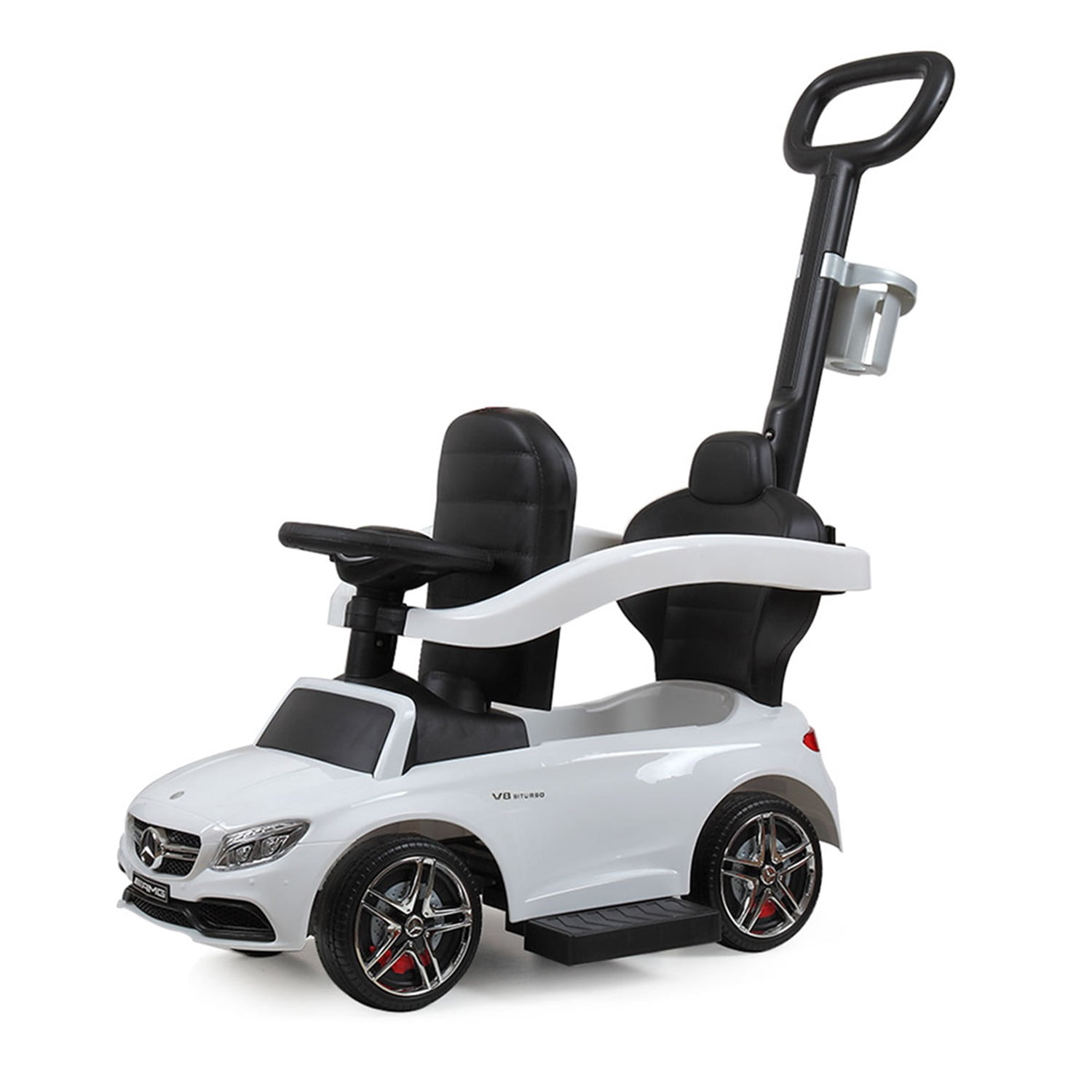 CIPACHO Kids Ride On Push Cars, Foot Operated Walker Stroller with Music, Horn, Multi Function Ride-On Stroller Push Car for Children Child, White