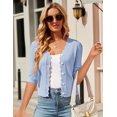 thumbnail image 4 of Women's Long Sleeve V-Neck Button Down Cardigan Knit Shrugs Sweater, 4 of 7