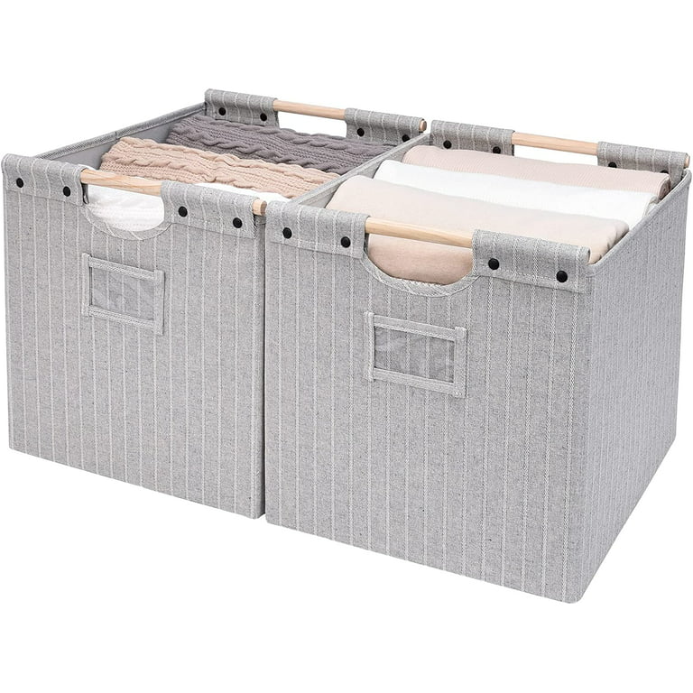 2 Pack Large Decorative Fabric Storage Bins,Foldable Storage