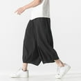 thumbnail image 4 of Gbsyewxs Mens Shorts Solid Color Elastic Waist Drawstring Wide Leg Casual Summer Shorts For Men Black, 4 of 6