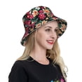 thumbnail image 6 of Salouo Many Kind Of Flowers Print Unisex Bucket Hat, Outdoor Summer Beach Fishing Sun Hat Fun Outdoor Vacation Hat for Men Women Teens,Reversible Double-Side-Wear, 6 of 6
