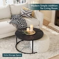 thumbnail image 3 of Small Round Coffee Table, Marble Coffee Tables for Living Room, White Modern Center Table for Small Space Home Office Gardern, 27.6 × 27.6 × 17.7inch, White Faux Marble, 3 of 16
