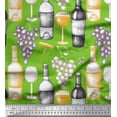 thumbnail image 1 of Soimoi Cotton Duck Fabric Grapes,Wine Glass & Bottle Print Fabric by Yard 56 Inch Wide, 1 of 1