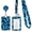 E1_Blue 20", variant on FURNIX Silver Metal ID Badge Holder with Adjustable Neck Lanyard,Vertical Horizontal Aluminum Card Holder for Work Access,Heavy Duty Name Tag Lanyard for Office Conference Silver 1pc