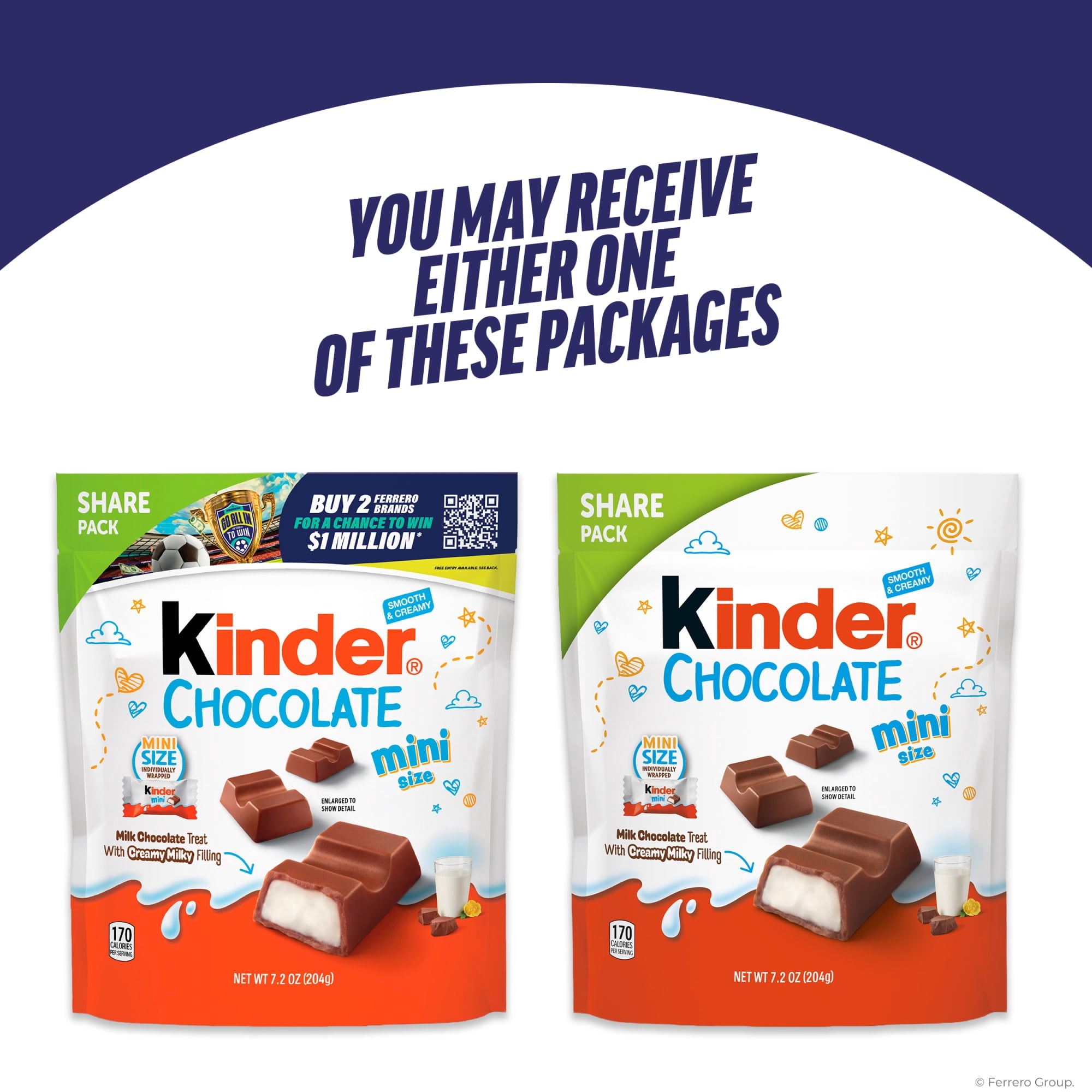 (3 pack) Kinder Chocolate Mini Bars with Creamy Milky Filling, Individually Wrapped Candy, Share Pack, 7.2 oz