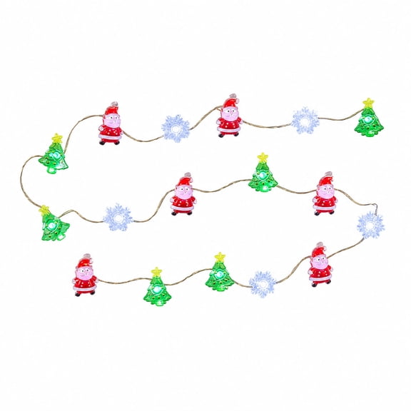 WDOBM Christmas Decoration, Santa Christmas Tree Snowflake String Light, Waterproof Christmas Warm White Lights, Festive Xmas Tree Stair Mantel Indoor Party Decor
