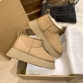 thumbnail image 2 of Botas de nieve para mujer, plataforma, suela gruesa, para uso exterior, invierno, nuevas, con piel integrada, impermeables, antideslizantes, zapatos cálidos de algodón, 2 of 5