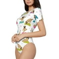 thumbnail image 2 of Easygdp Yoga Dogs Poses Women'S Waist-Cinching Short-Sleeved Onesie, Olastic Onesiet,Snaps At Bottom,Easy To Put On And Take Off - Large, 2 of 9