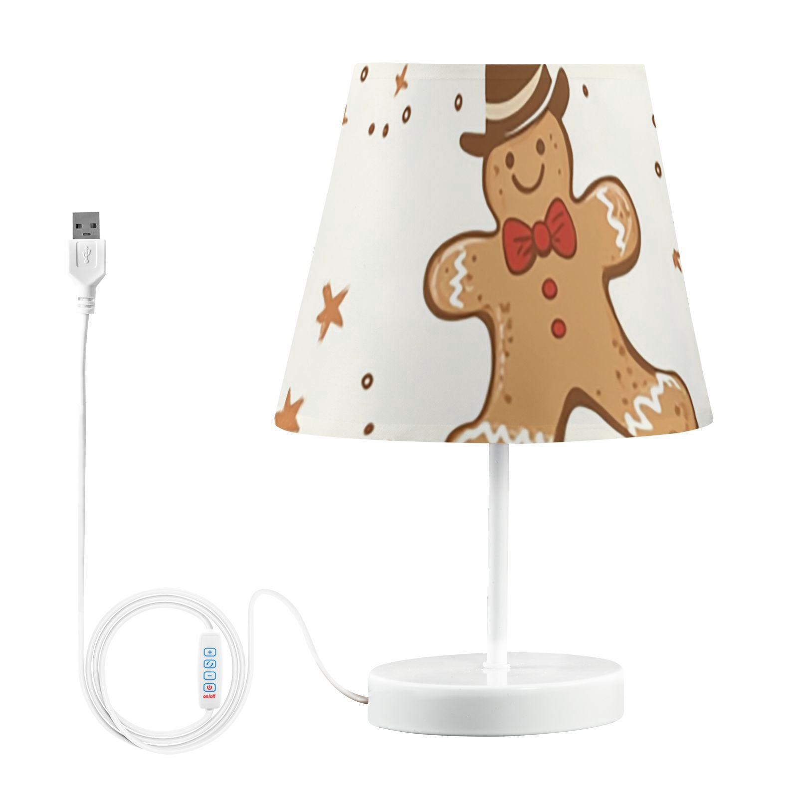 Gingerbread Cute Desk Lamp 3 Color Modes LED Table Lamp Nightstand Reading Light for Bedroom Living Room