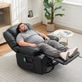 thumbnail image 3 of Electric Massage Recliner Chair, 3-in-1 Heated Vibration 360° Swivel Rocker with Storage Pockets for Living Room & Bedroom, 3 of 8