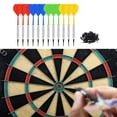 thumbnail image 4 of Safe Darts 12Pieces 14g Darts Set Soft Plastic Tip Plastic Barrels Iron Nickel Plated Shaft Plastic Flight with 100 Tips, 4 of 9