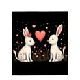 thumbnail image 4 of Cozy Flannel Blanket with Adorable White Rabbits & Heart Design - Soft Warm Perfect for Sofa Travel Bed or Chair, 4 of 7