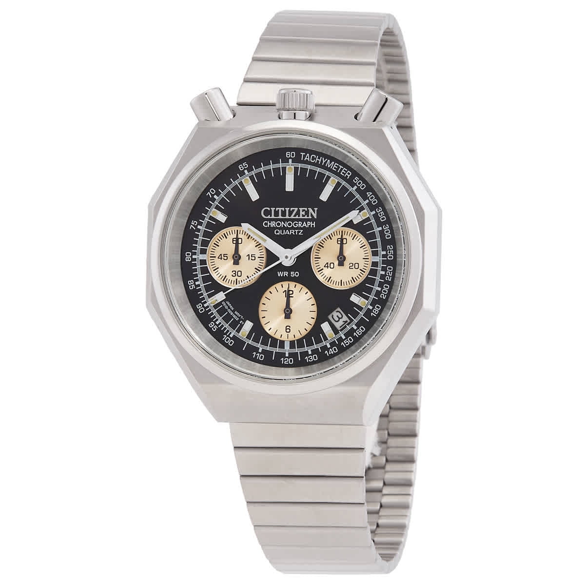 Citizen Quartz Black Dial Men's Two-tone Watch AG8348-56E