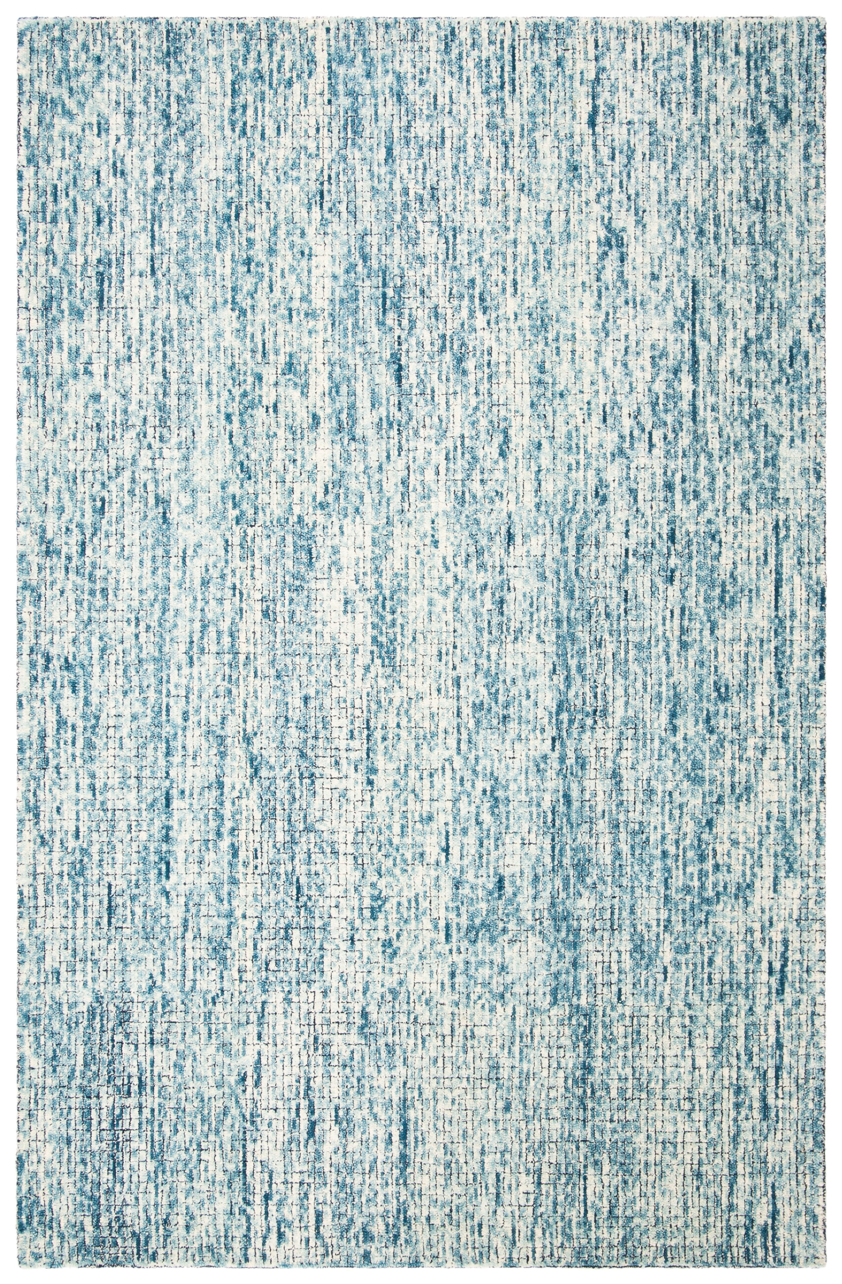 SAFAVIEH Abstract Devyn Geometric Wool Area Rug, Ivory/Navy, 6' x 9'