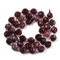 thumbnail image 2 of 3strands Dolomite Beads Strands Faceted Dyed Round Purple 8x8mm Hole: 1.2mm about 33pcs/strand 15.16 inch~15.35 inch(38.5cm~39cm), 2 of 3
