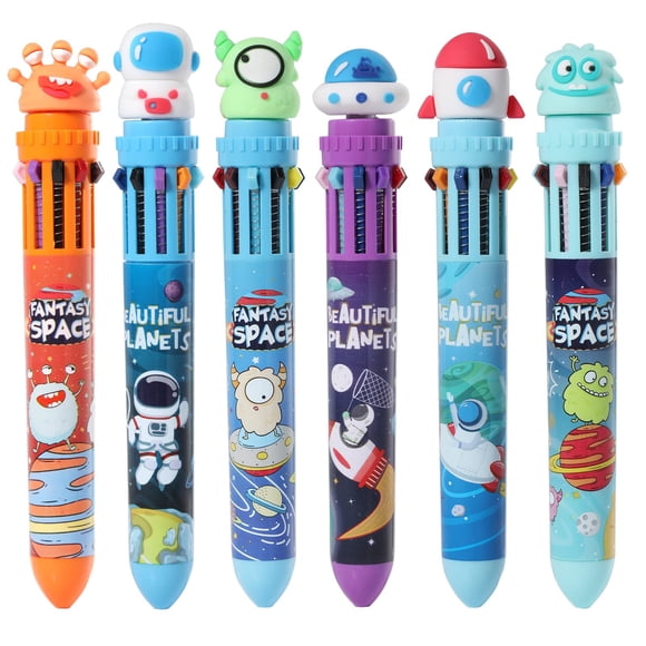 Bolígrafo YOYTOO Multicolor 0,7 mm 10 en 1 para niños, paquete de 6
