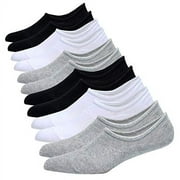 Jormatt 6 Pairs Men No Show Low Cut Socks Non-Slip Athletic Sneaker Socks Comfort 100% Cotton Casual Invisible Socks, men shoe size 13-15